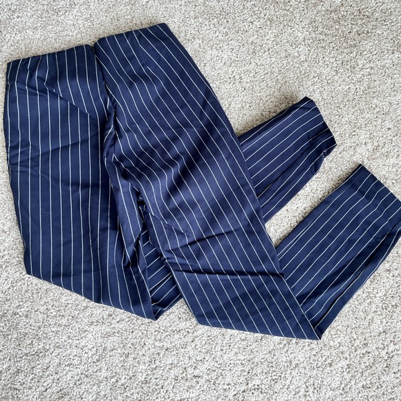 Rag & Bone New York Pants Womens Size 00 Navy White Pin Striped Pull On Trousers - Picture 2 of 4